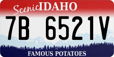 ID license plate 7B6521V