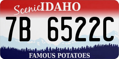 ID license plate 7B6522C