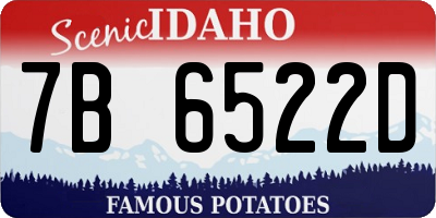 ID license plate 7B6522D