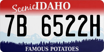 ID license plate 7B6522H