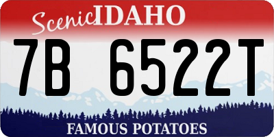 ID license plate 7B6522T