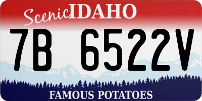 ID license plate 7B6522V