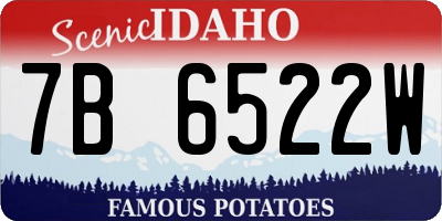 ID license plate 7B6522W