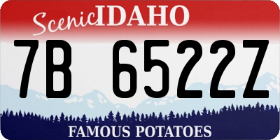 ID license plate 7B6522Z