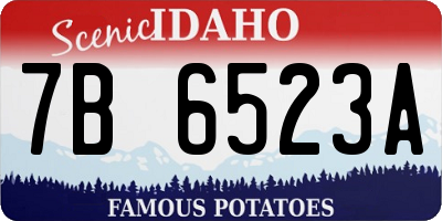 ID license plate 7B6523A