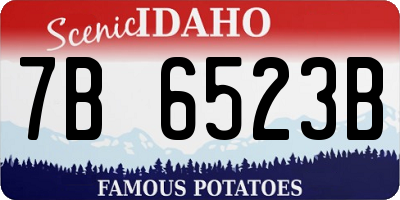 ID license plate 7B6523B