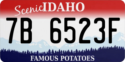 ID license plate 7B6523F