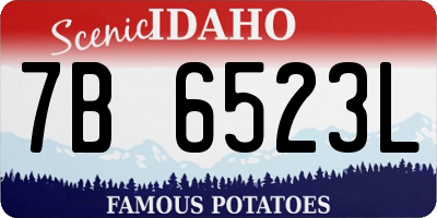 ID license plate 7B6523L