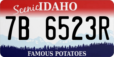 ID license plate 7B6523R