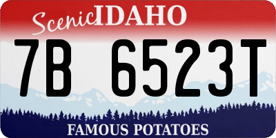 ID license plate 7B6523T