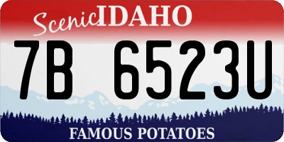 ID license plate 7B6523U