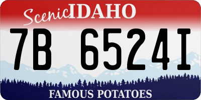 ID license plate 7B6524I