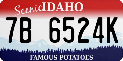 ID license plate 7B6524K