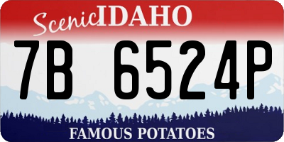 ID license plate 7B6524P