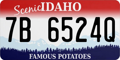 ID license plate 7B6524Q