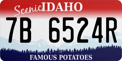 ID license plate 7B6524R