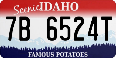 ID license plate 7B6524T