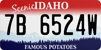 ID license plate 7B6524W