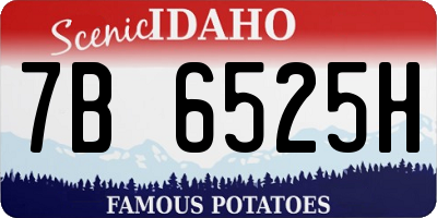 ID license plate 7B6525H