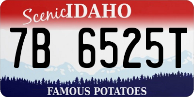 ID license plate 7B6525T