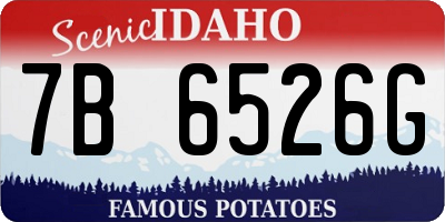ID license plate 7B6526G