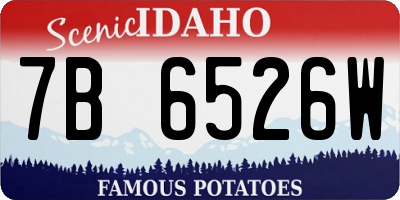 ID license plate 7B6526W