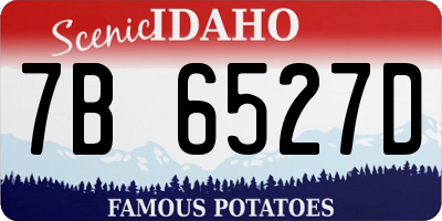 ID license plate 7B6527D