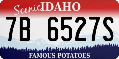 ID license plate 7B6527S
