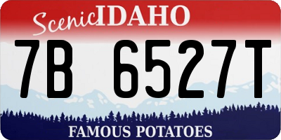 ID license plate 7B6527T