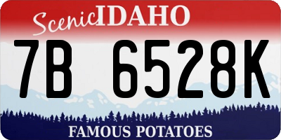 ID license plate 7B6528K