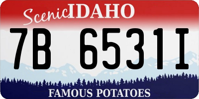 ID license plate 7B6531I