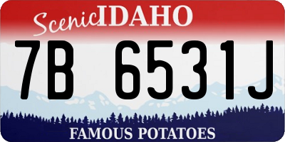 ID license plate 7B6531J