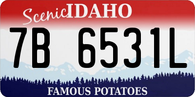 ID license plate 7B6531L