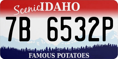 ID license plate 7B6532P
