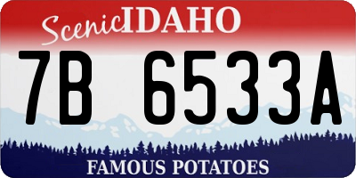 ID license plate 7B6533A