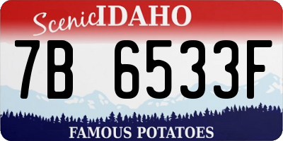 ID license plate 7B6533F