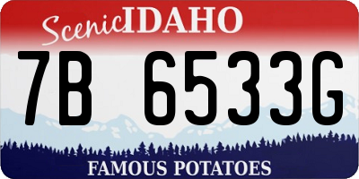 ID license plate 7B6533G