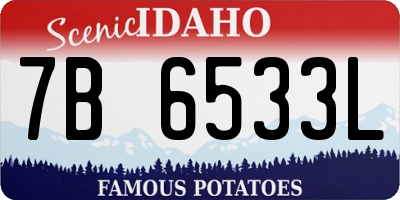 ID license plate 7B6533L
