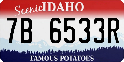 ID license plate 7B6533R