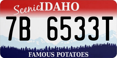 ID license plate 7B6533T