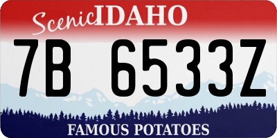ID license plate 7B6533Z