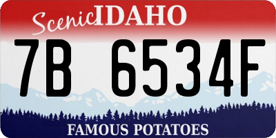 ID license plate 7B6534F