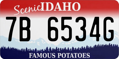 ID license plate 7B6534G