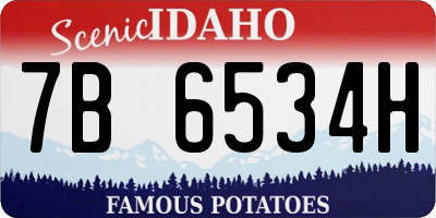 ID license plate 7B6534H