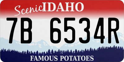 ID license plate 7B6534R