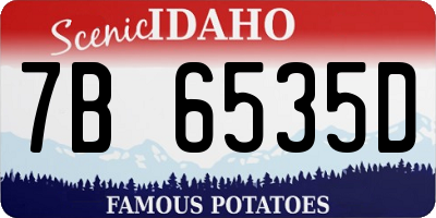 ID license plate 7B6535D