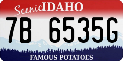 ID license plate 7B6535G
