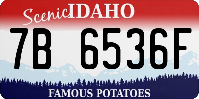 ID license plate 7B6536F