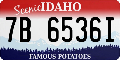 ID license plate 7B6536I