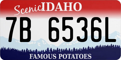 ID license plate 7B6536L